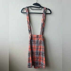 Plaid Suspender Skirt